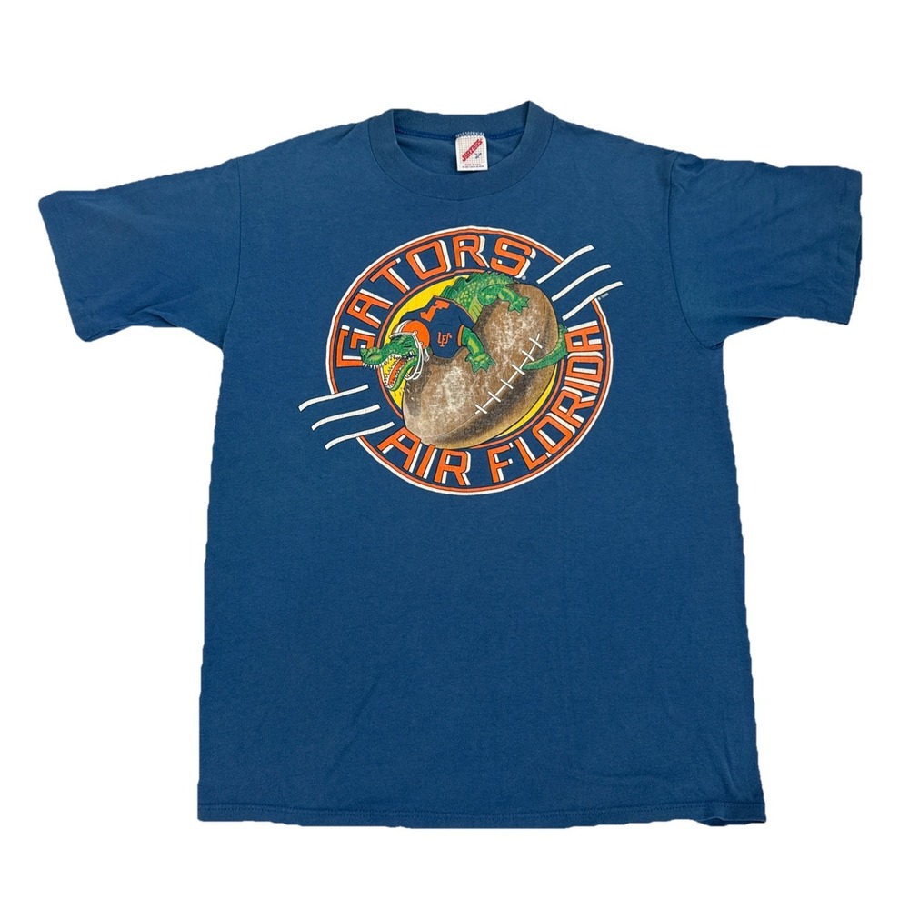 VTG‎ Florida Gators 1990 Men's T-Shirt Blue • Large - Rare Air Florida Graphic!